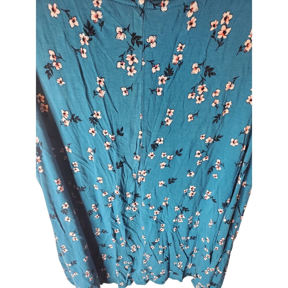 Lane Bryant Teal Floral V-Neck Tank, 18/20 - Picture 4 of 5